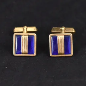 10K Square Blue Cufflinks