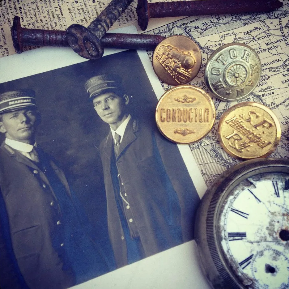 1934 Railroad Date Nail Cufflinks