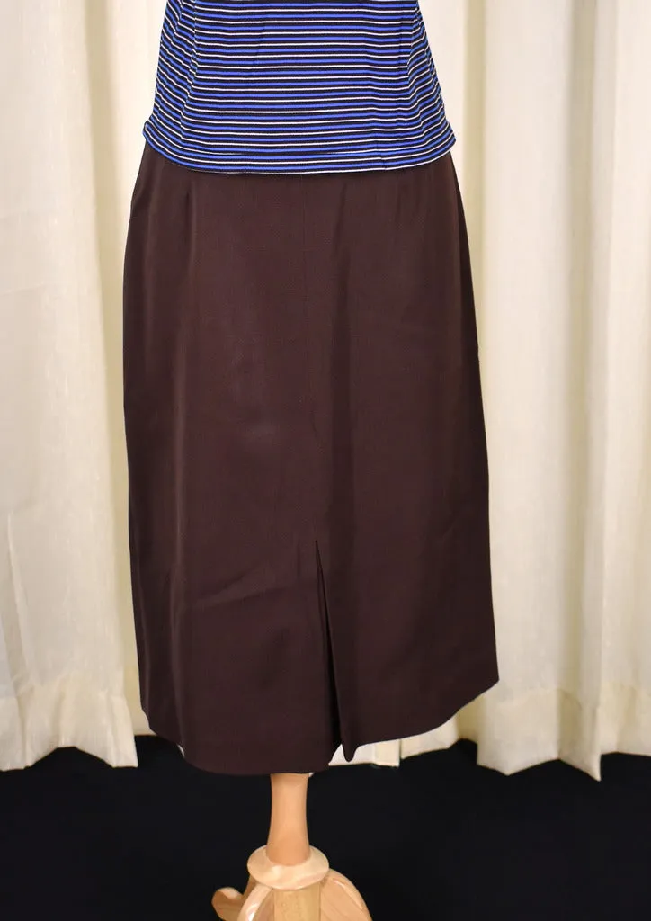 1940s Vintage Brown V Pocket Skirt