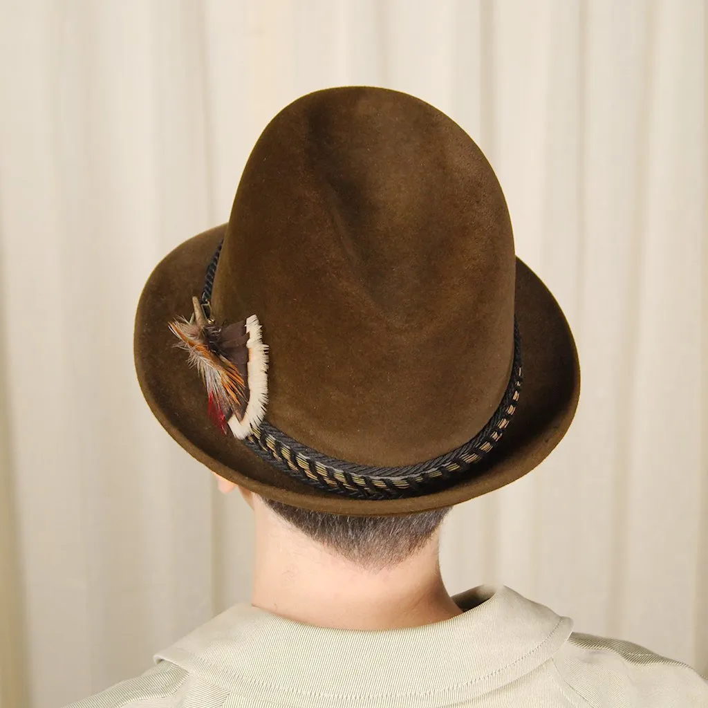 1950s Brown Velour Trilby Hat