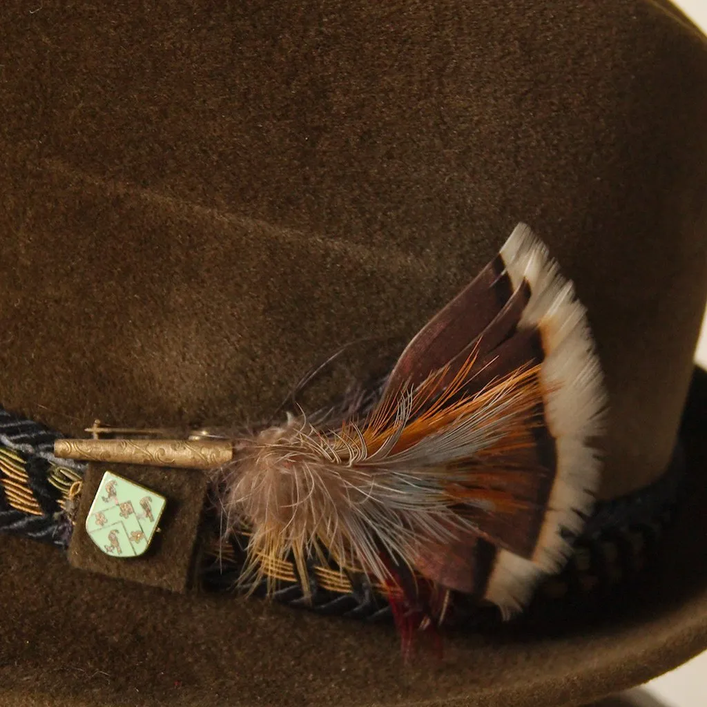 1950s Brown Velour Trilby Hat