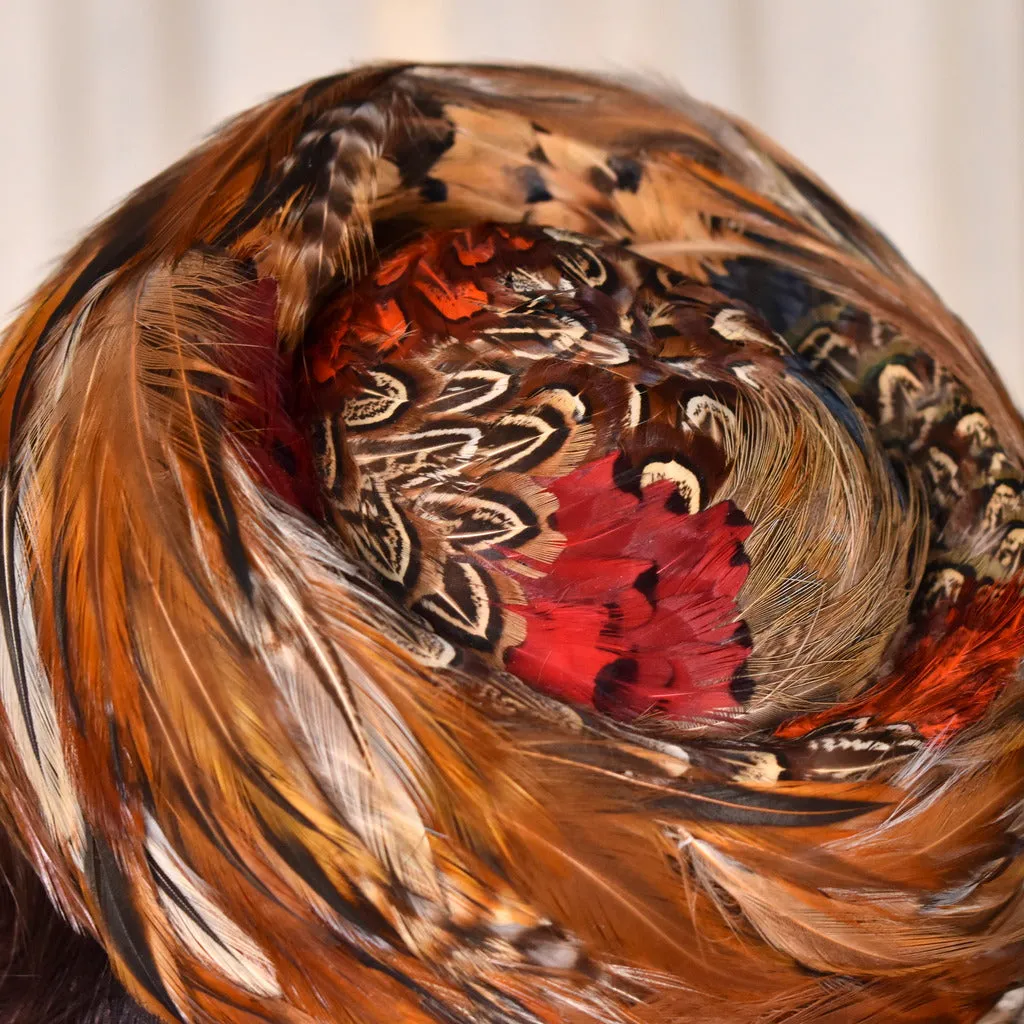 1950s Feather Pillbox Hat