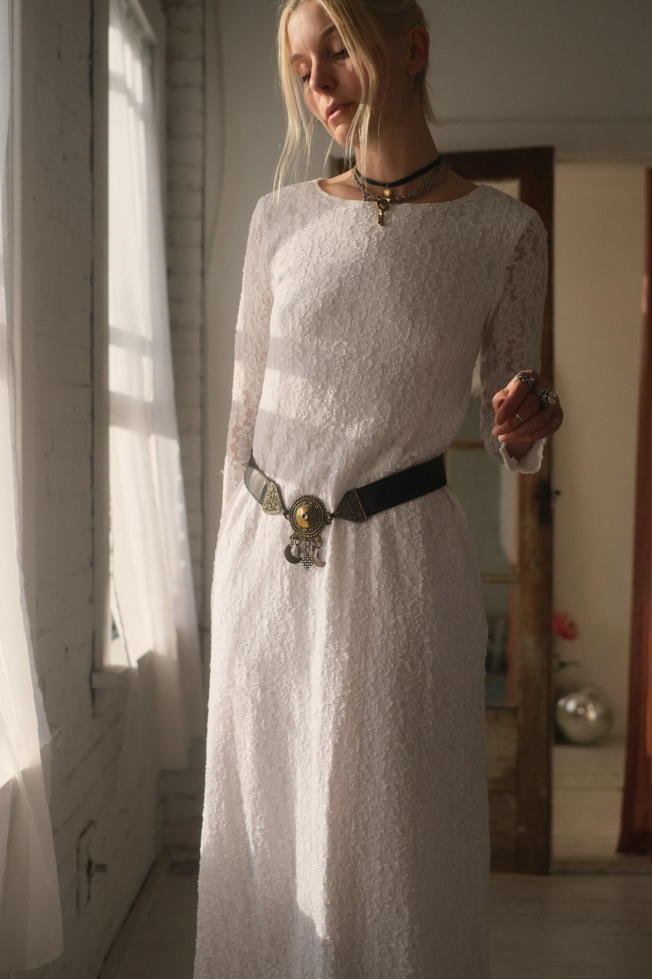 1990s Ivory Lace Dress