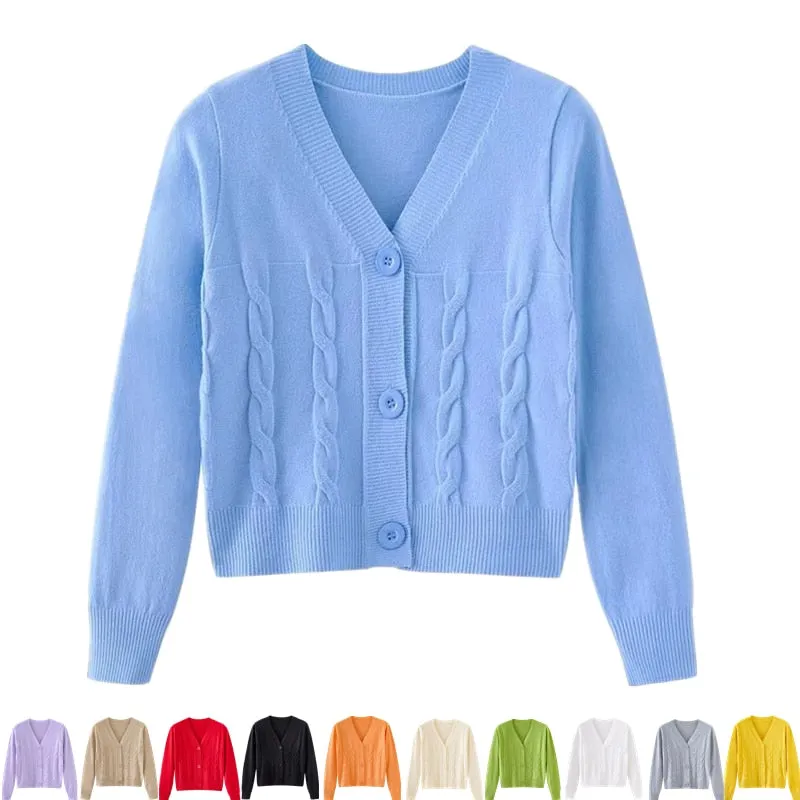 2022 Simple Sweater Cardigan Autumn Spring Button Front Cardigans