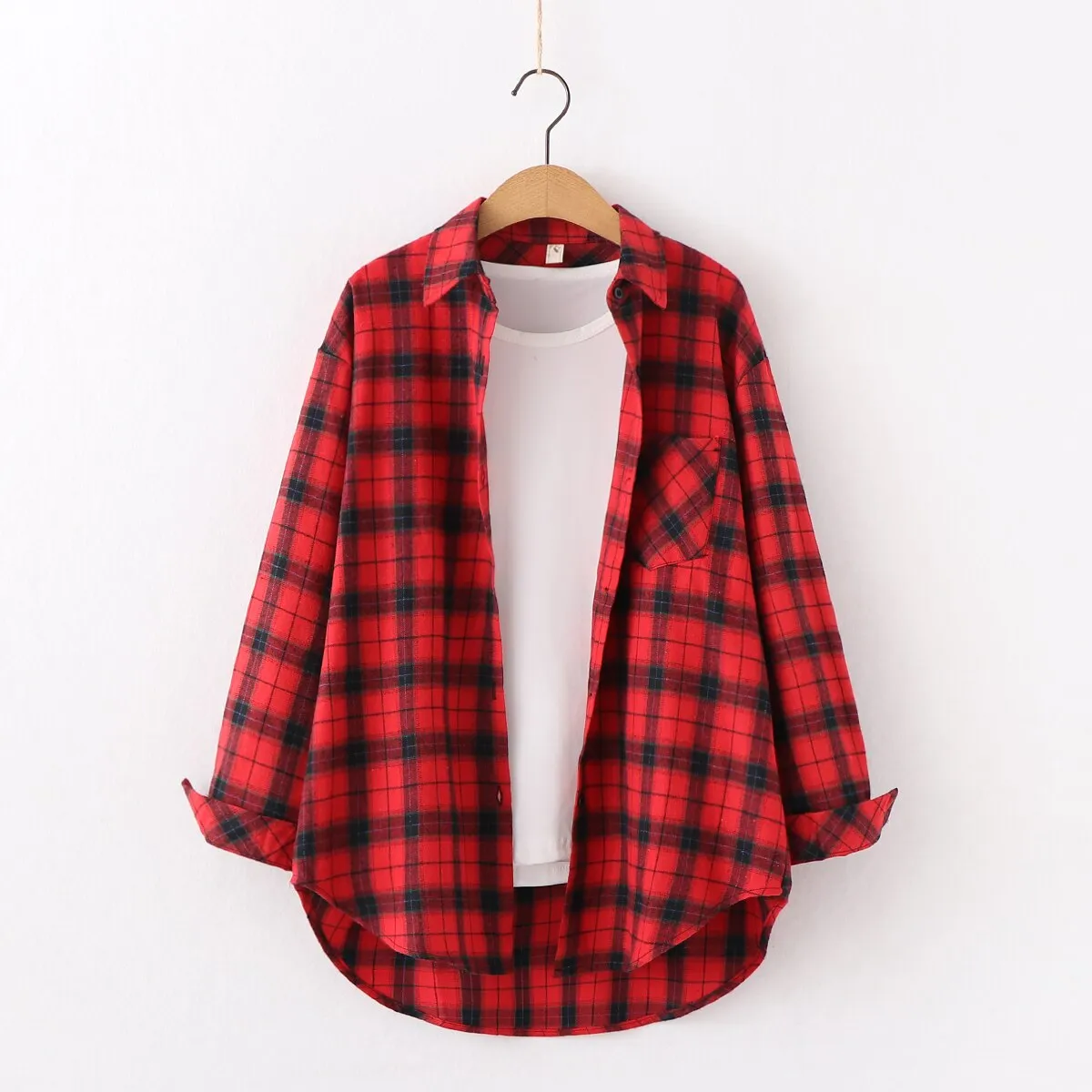 2023 Plaid Shirt Women Loose Plus Size Blouse Female Long Sleeve Blouses Cotton Flannel Casual Shirt Women Tops Blusas