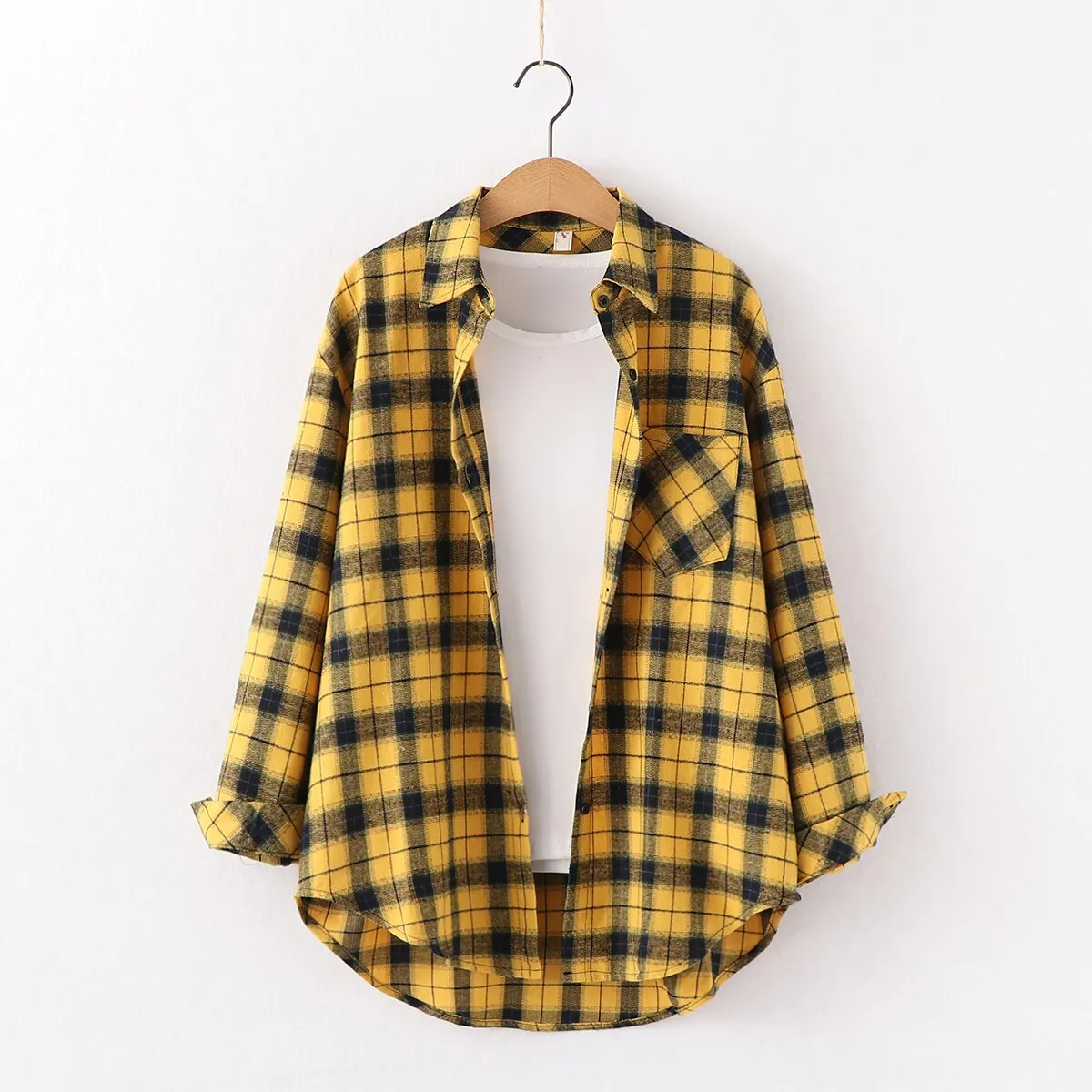 2023 Plaid Shirt Women Loose Plus Size Blouse Female Long Sleeve Blouses Cotton Flannel Casual Shirt Women Tops Blusas