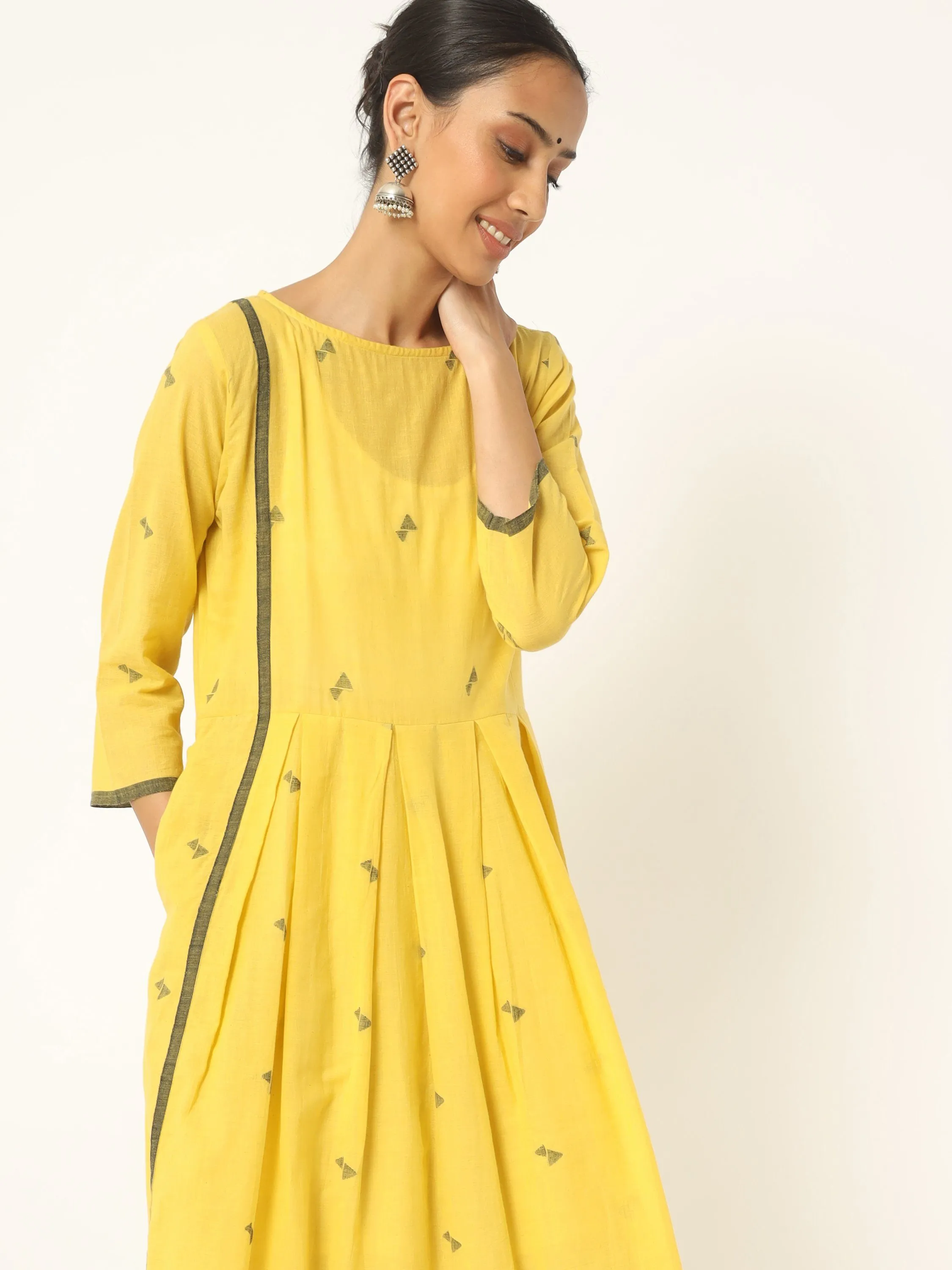 'Amber' an Classic Muslin Jamdani Dress & Trouser