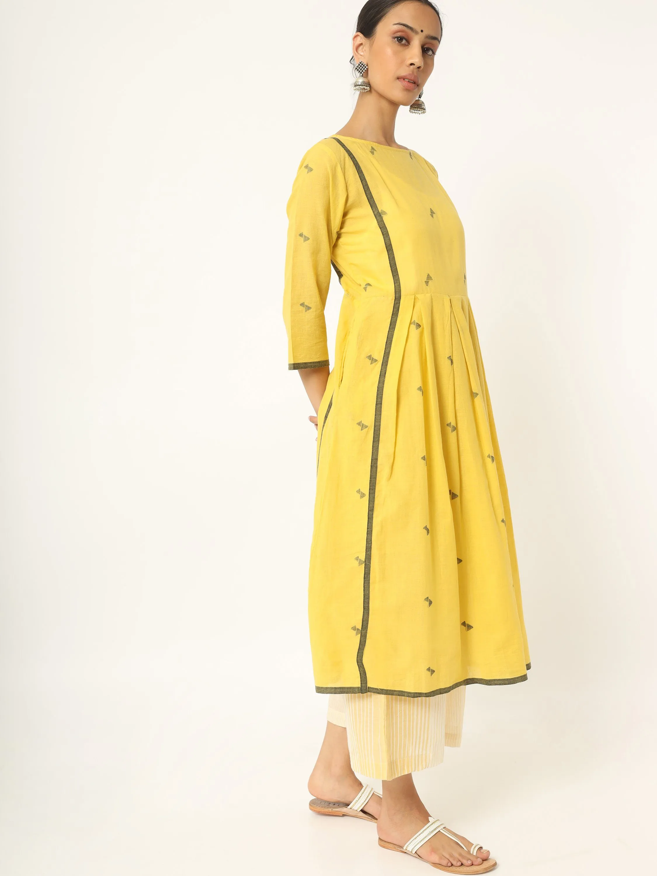 'Amber' an Classic Muslin Jamdani Dress & Trouser