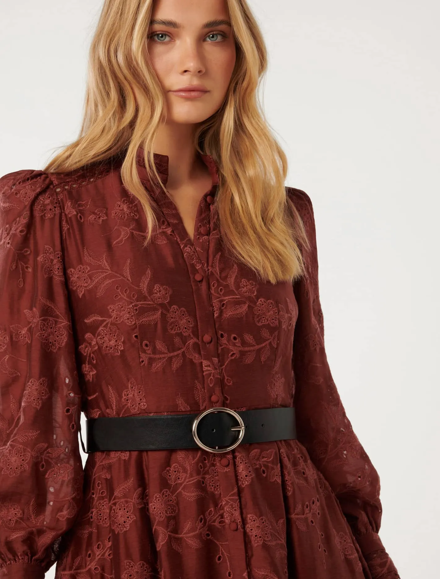 Autumn Embroidered Midi Dress