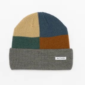 AUTUMN Patchwork Beanie Grey