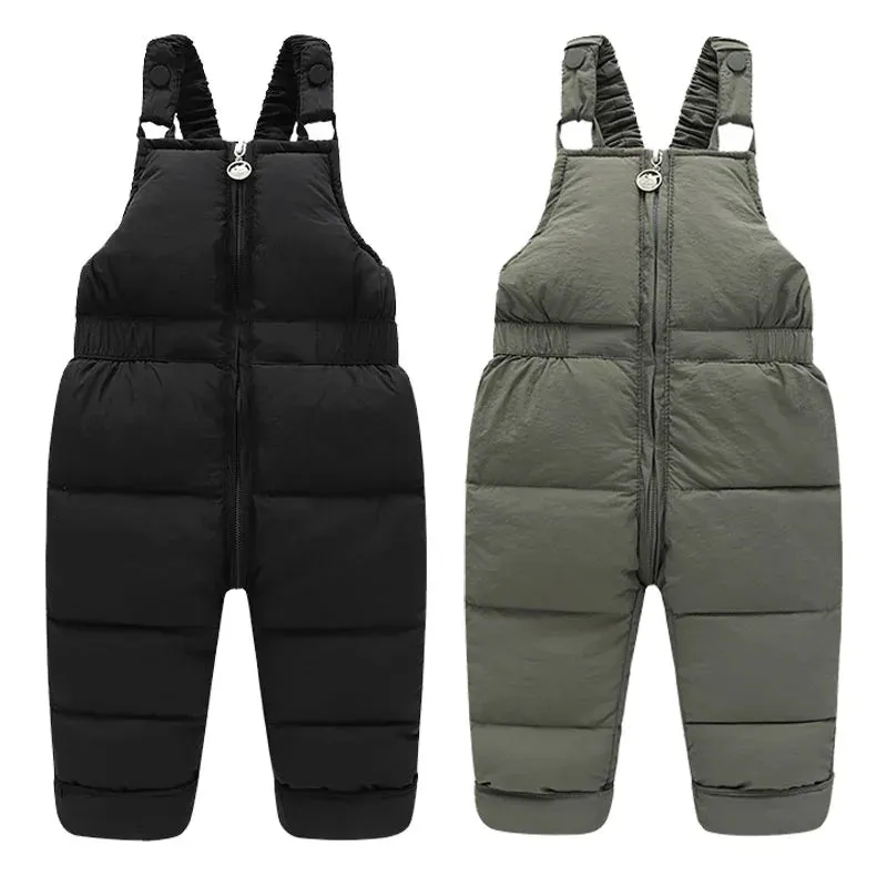 Baby Boys Overalls Winter Down Solid Ski Pants