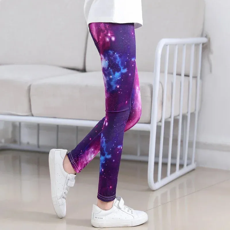 Baby Girl 3-10year Floral Elastic 3D Leggings