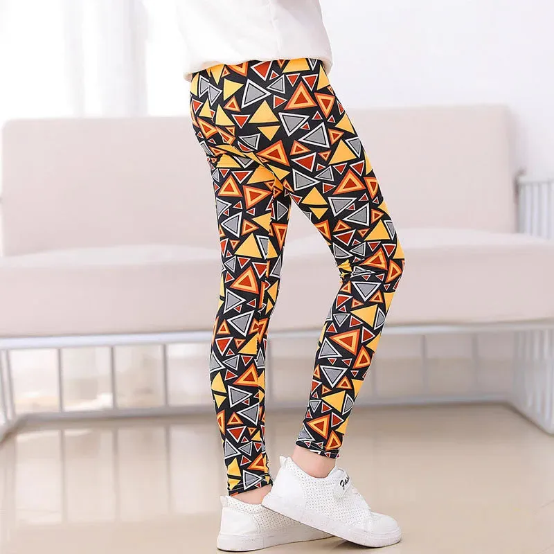 Baby Girl 3-10year Floral Elastic 3D Leggings