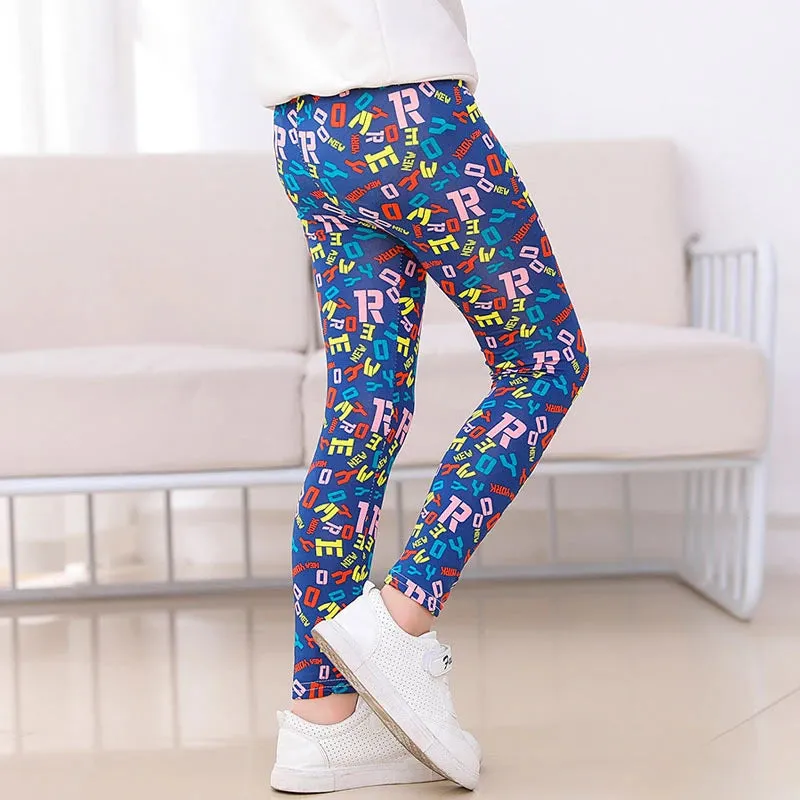 Baby Girl 3-10year Floral Elastic 3D Leggings