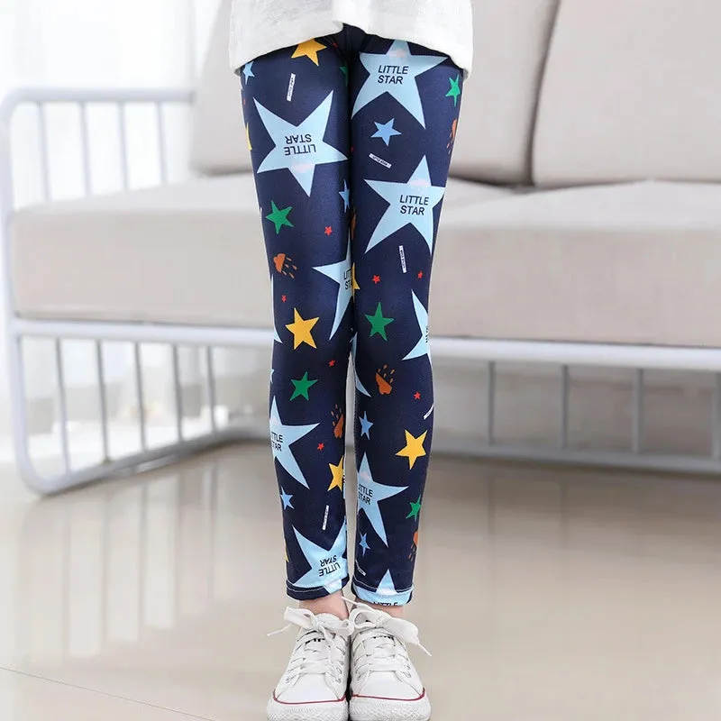 Baby Girl 3-10year Floral Elastic 3D Leggings