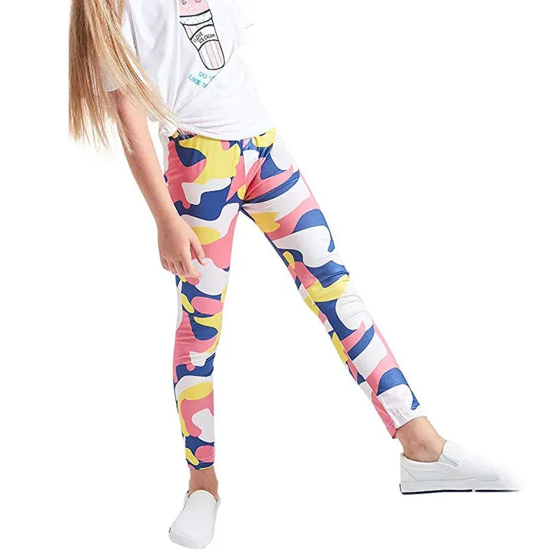 Baby Girl 3-10year Floral Elastic 3D Leggings