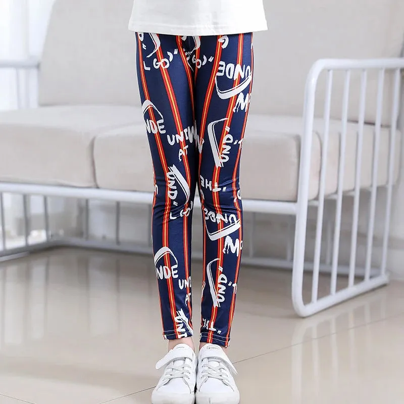 Baby Girl 3-10year Floral Elastic 3D Leggings