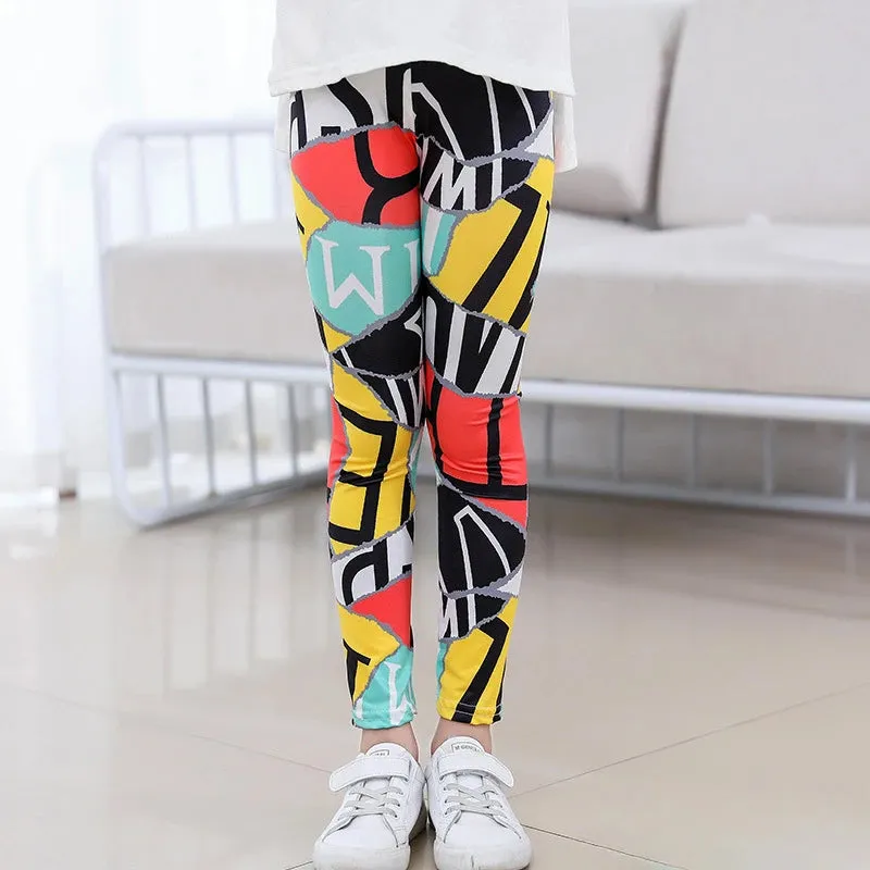 Baby Girl 3-10year Floral Elastic 3D Leggings