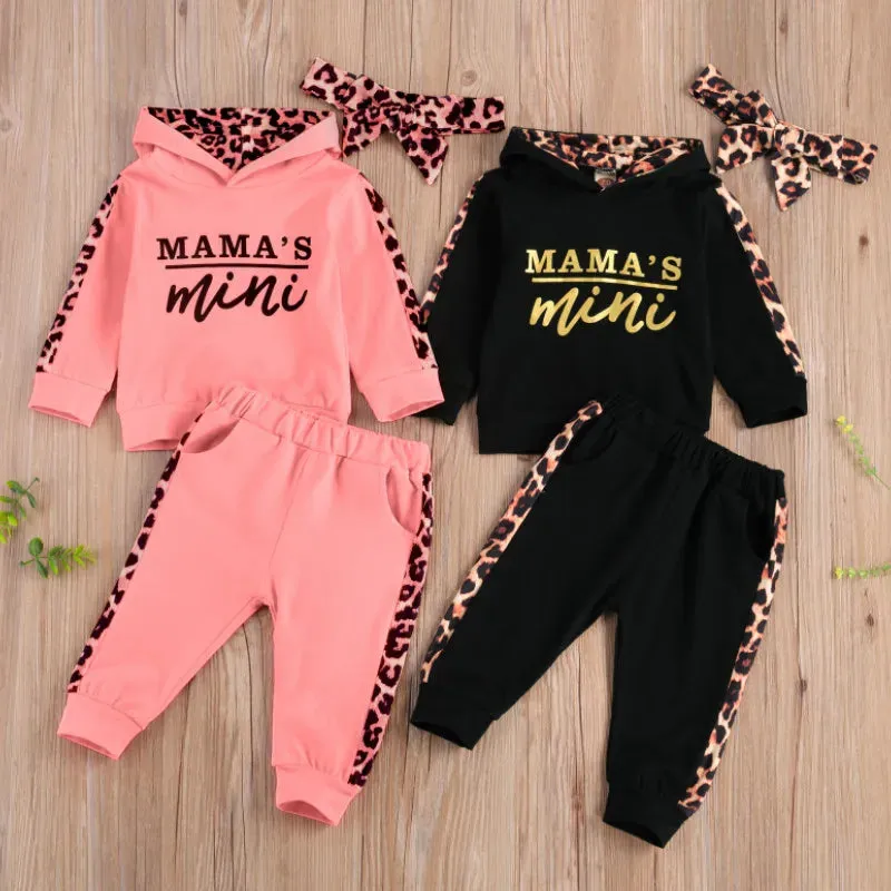 Baby Girl Spring Autumn 3pc Leopard Style Tracksuit Set