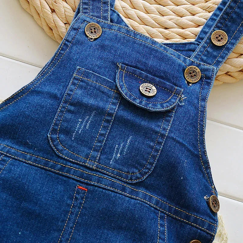 Baby Girls Long Solid Toddler Denim Overalls