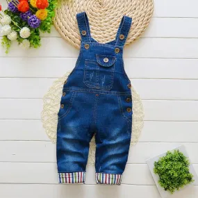 Baby Girls Long Solid Toddler Denim Overalls