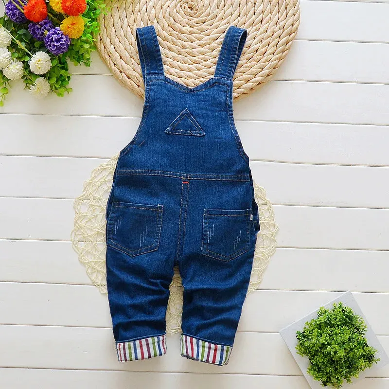 Baby Girls Long Solid Toddler Denim Overalls