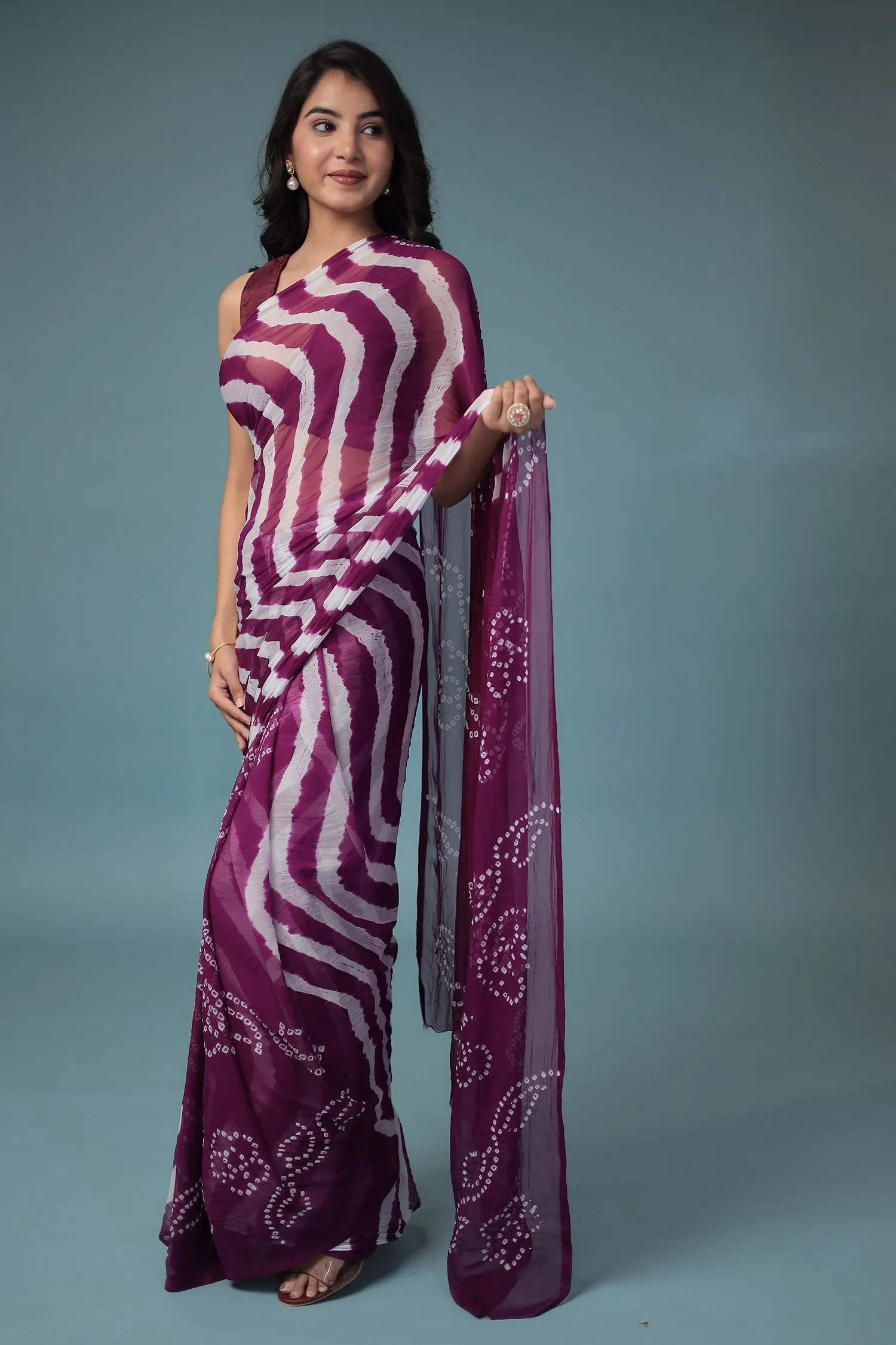 Bandhej, Leheriya Chiffon Saree