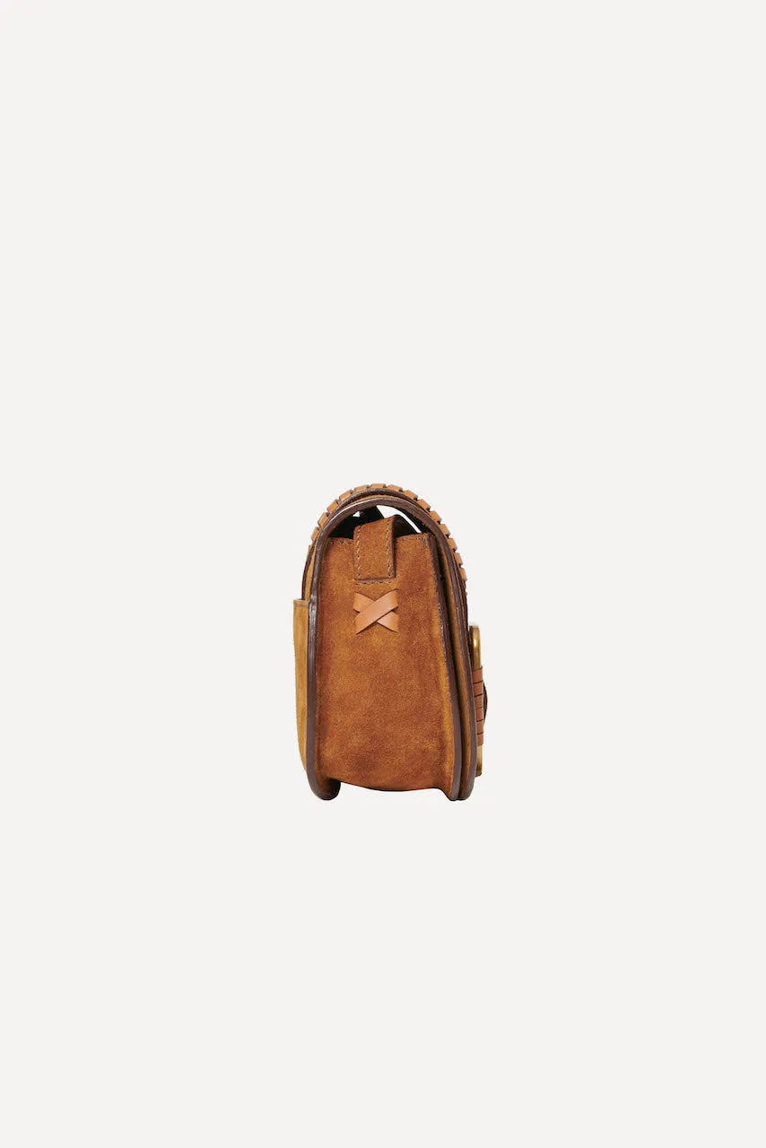 Bash Paris Cognac Teddy Small Suede Bag