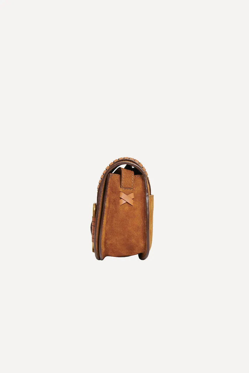 Bash Paris Cognac Teddy Small Suede Bag