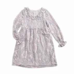 Beautiful Full Sleeve Lace Pattern Girls Dress