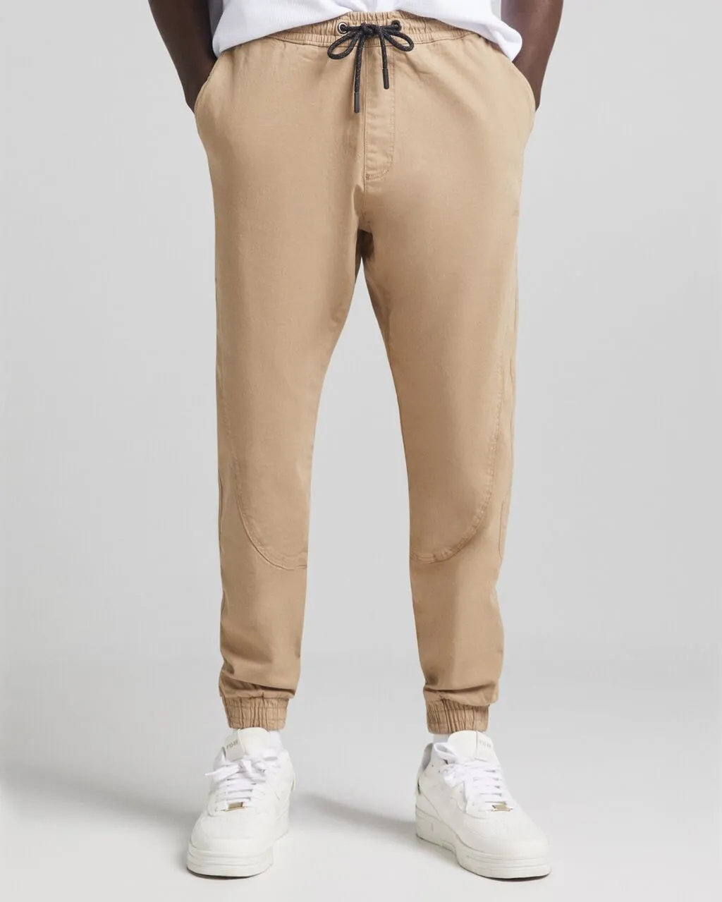 Bershka Cotton joggers Camel