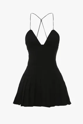 Black A-Line Dress with Butterfly Back