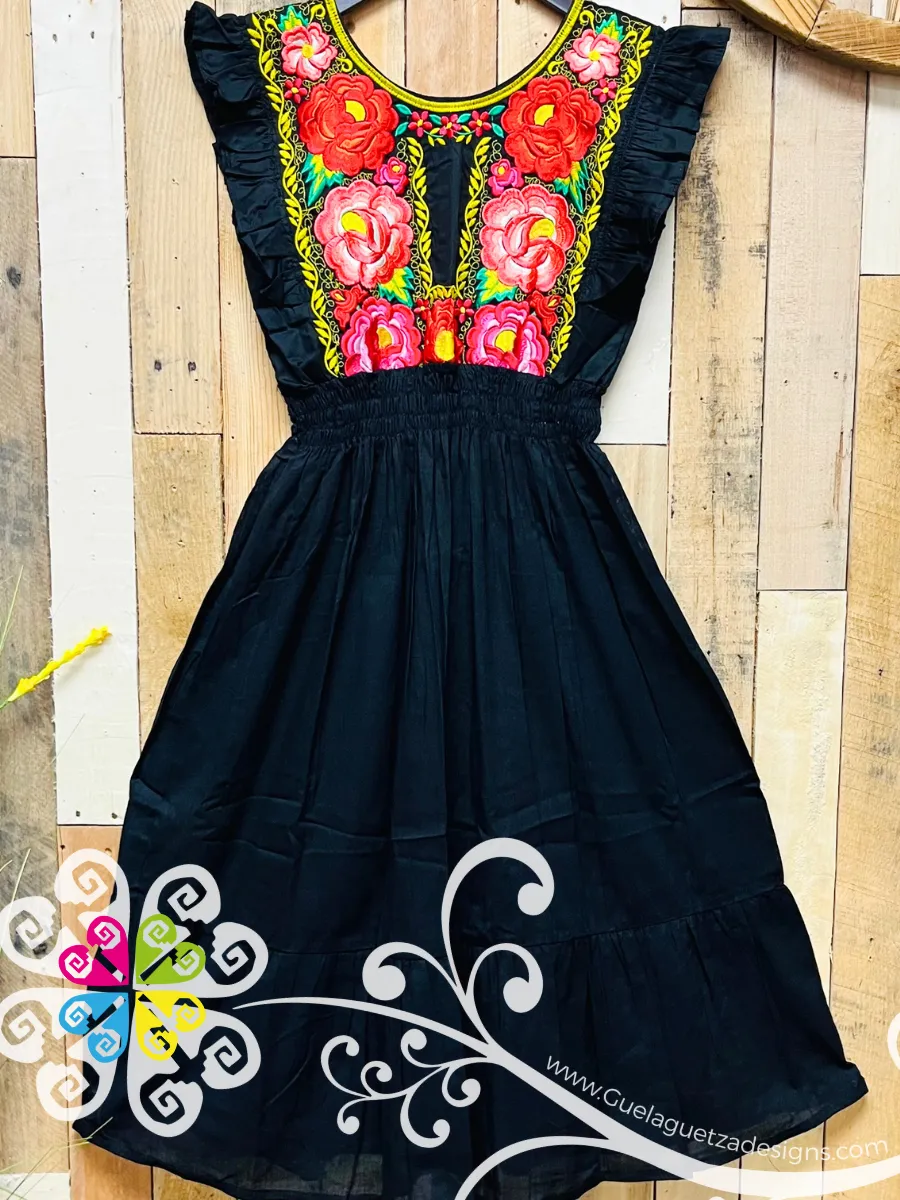 Black Tehuana Bonita Dress