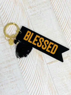 'Blessed' Tassel Keychain by Simply Southern