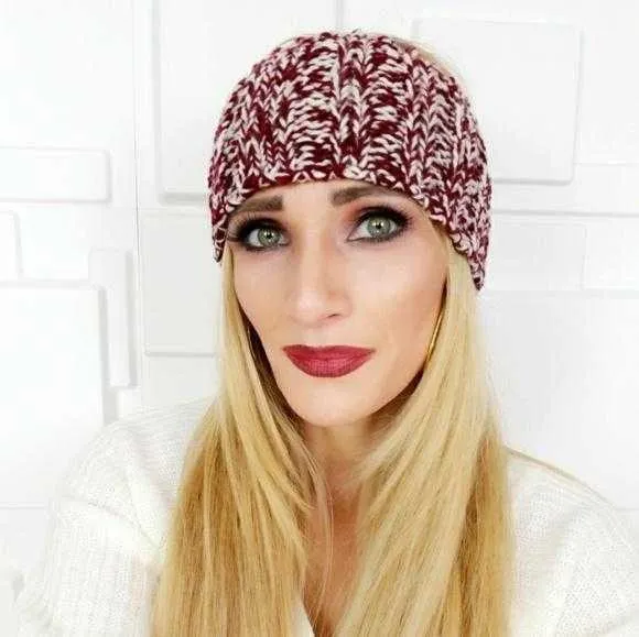 Burgundy Knitted Headband