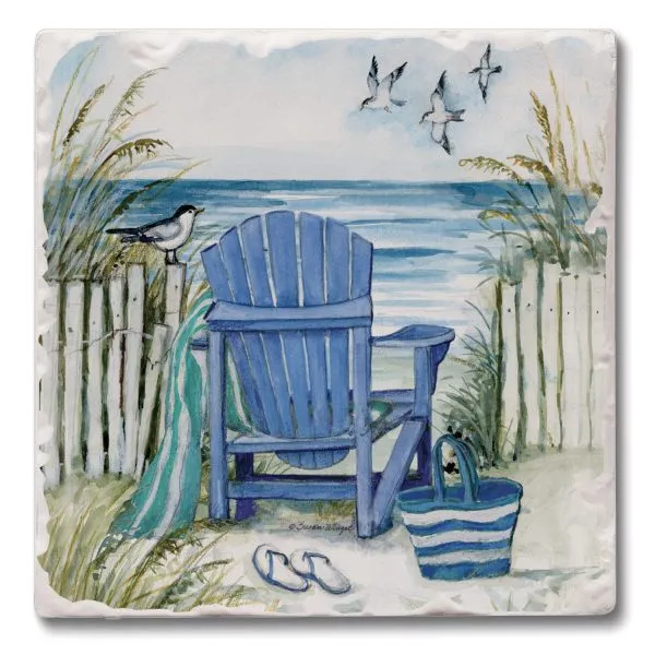 By the Sea Chairs Coaster Set