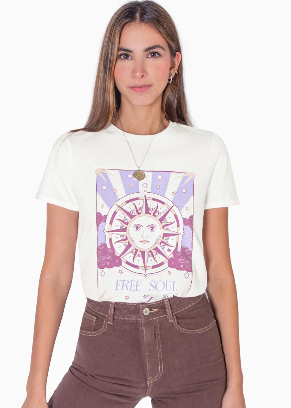 Camiseta con estampado "Free soul" - NASHIRA