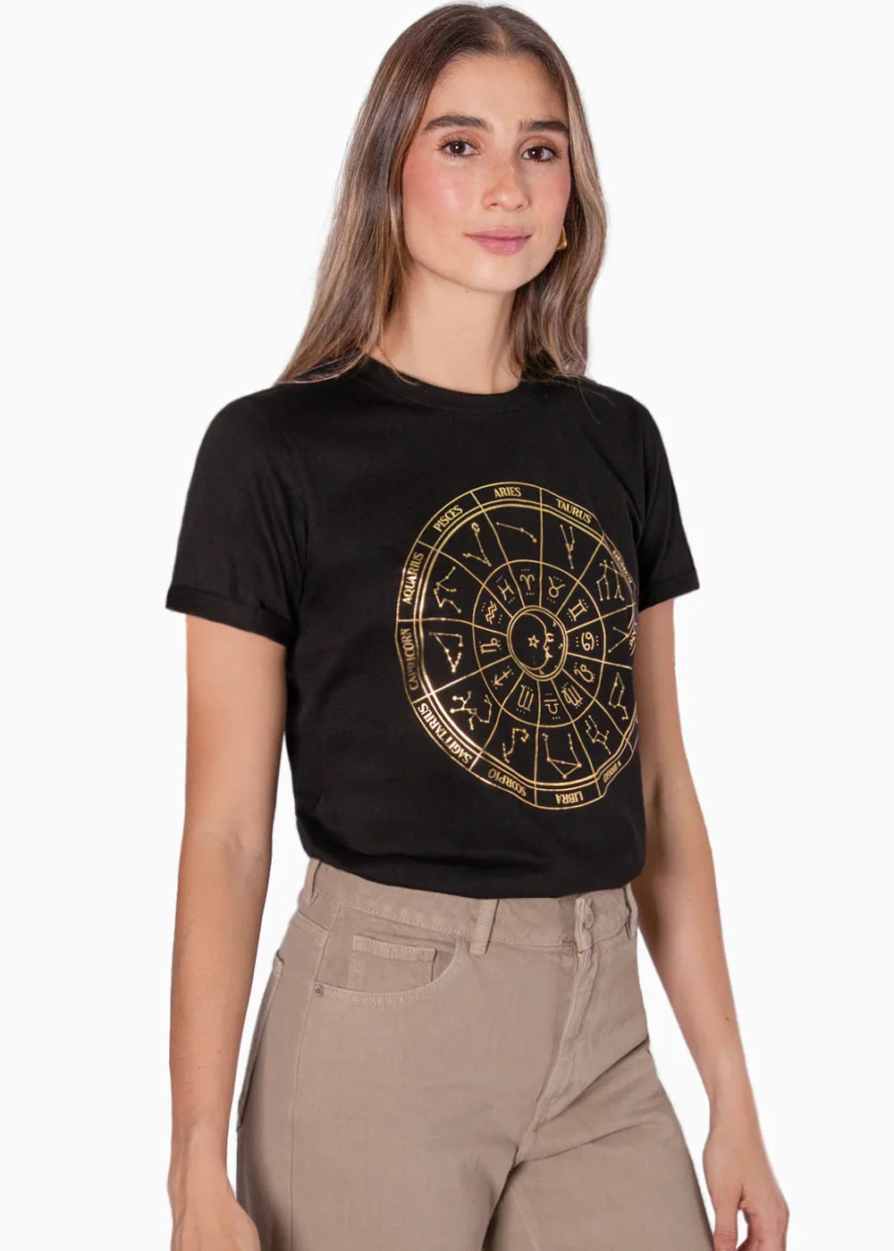 Camiseta estampada astral - OLIVEIRA