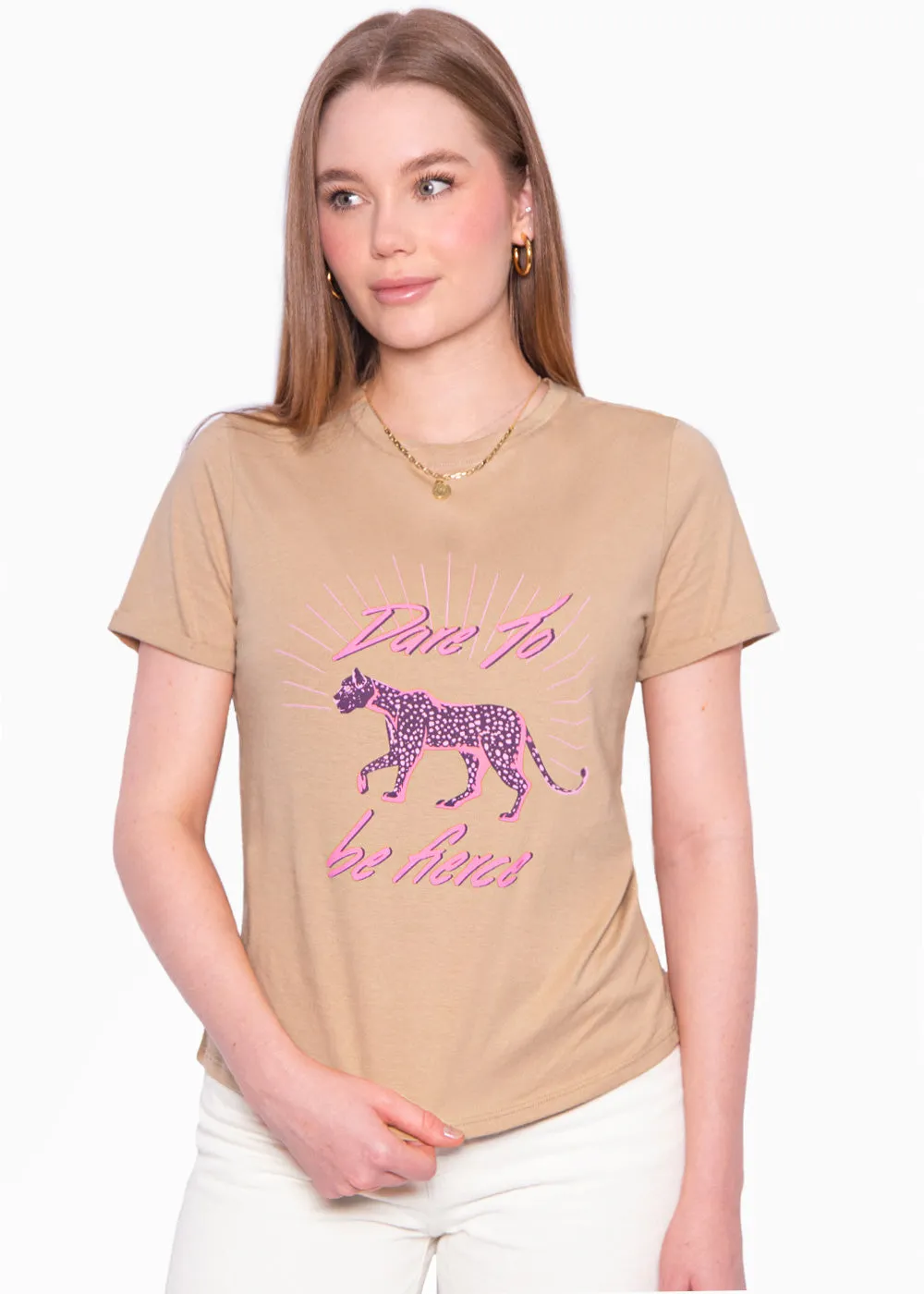 Camiseta estampada "Dare to be fierce" - PAVINA