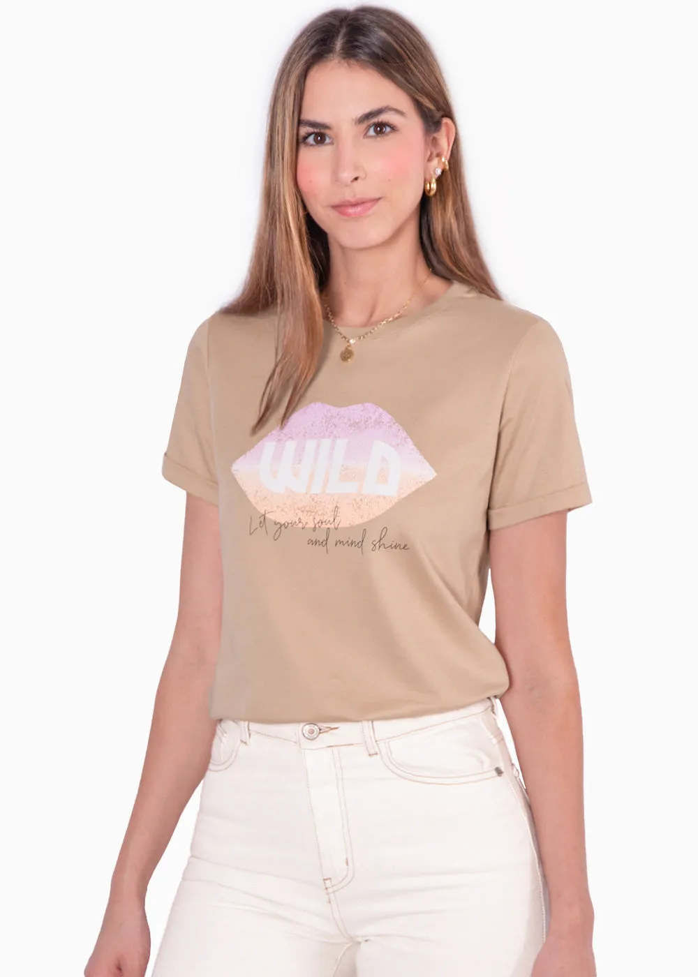 Camiseta estampada "Wild, let your soul and mind shine" - PAMMY