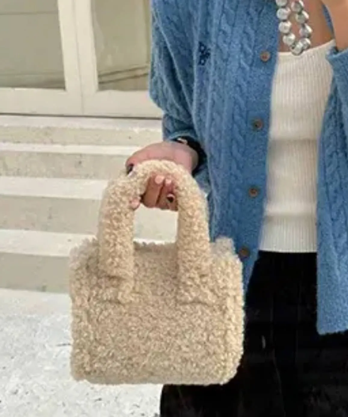 Casual Faux Fur Mini Tote