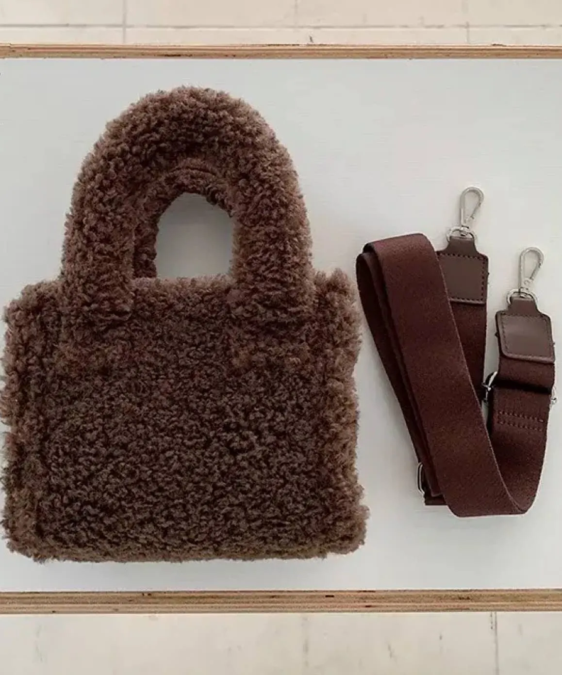 Casual Faux Fur Mini Tote