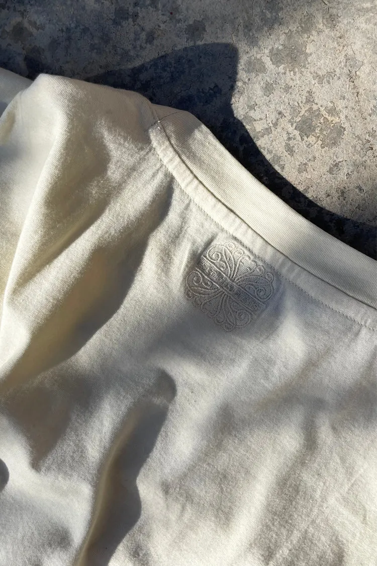 Cream Beaded Logo T-shirt