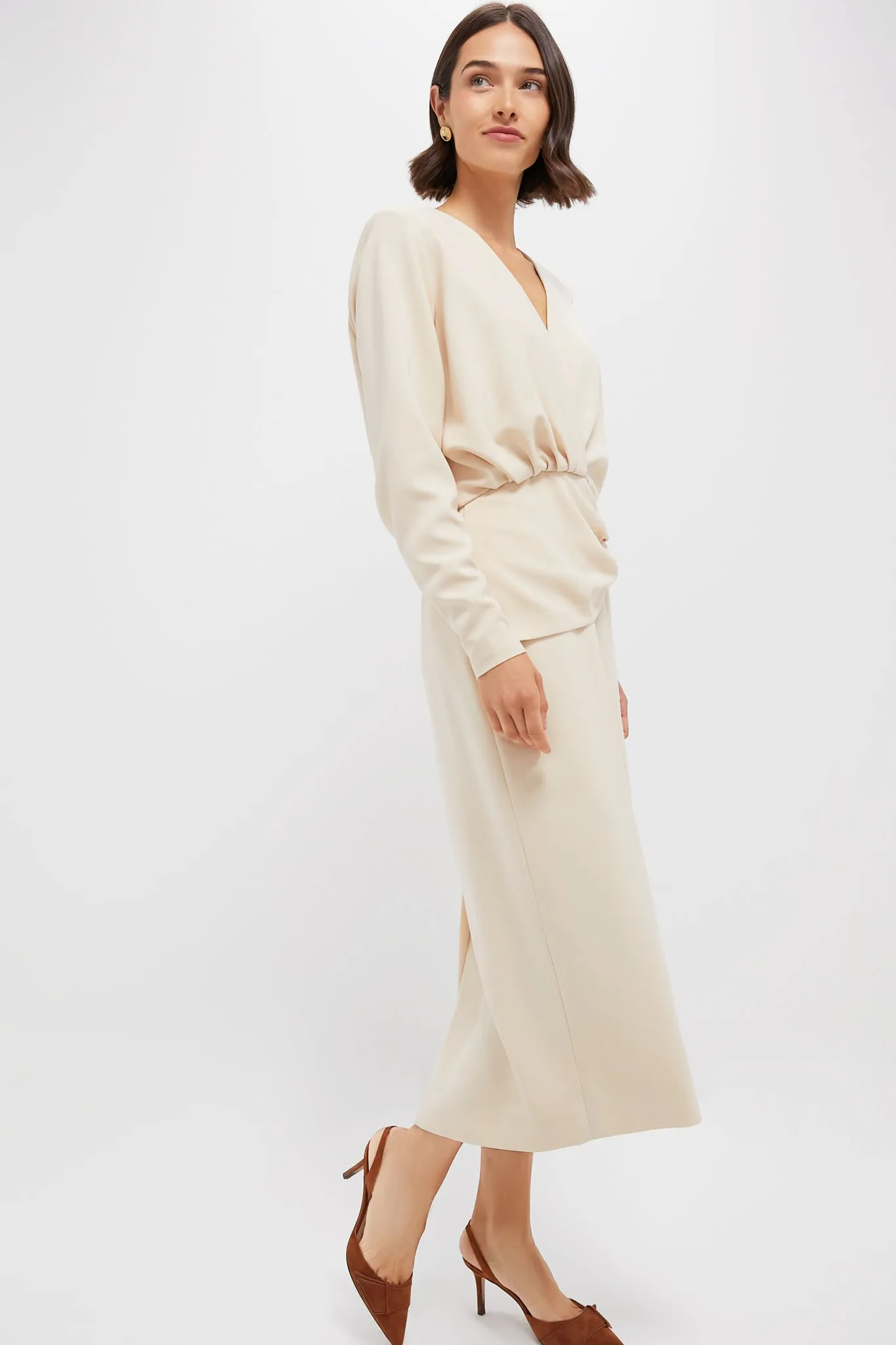 Cream Fraser Midi Dress