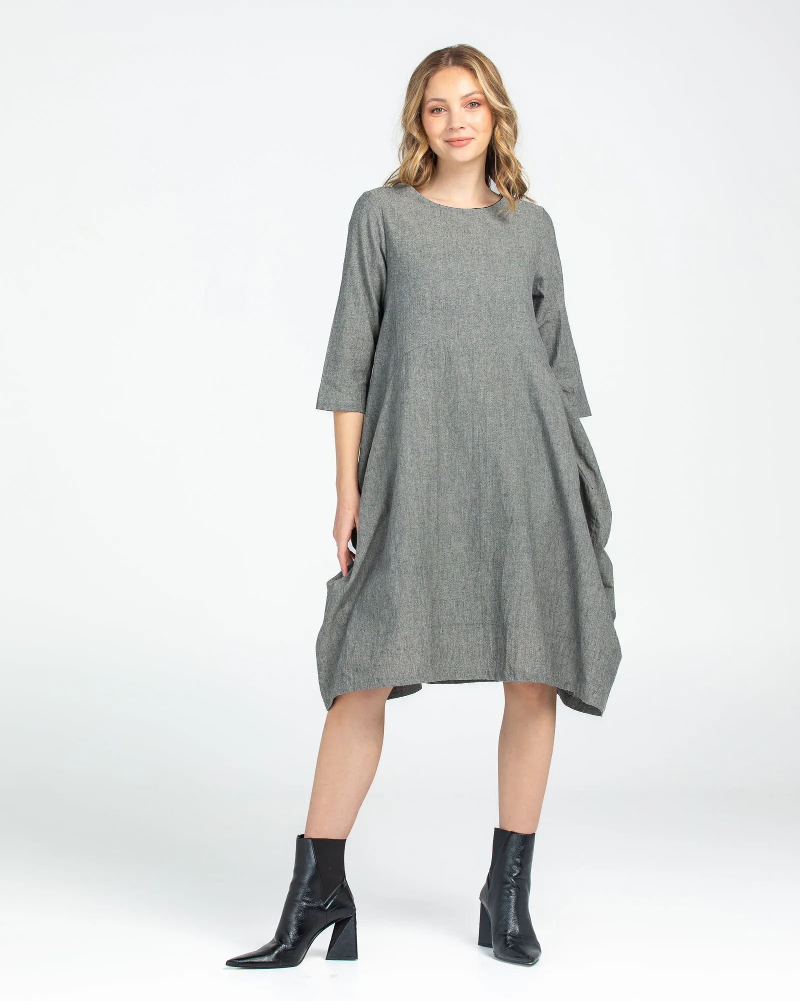 Elka Dress - Winter Black Chambray