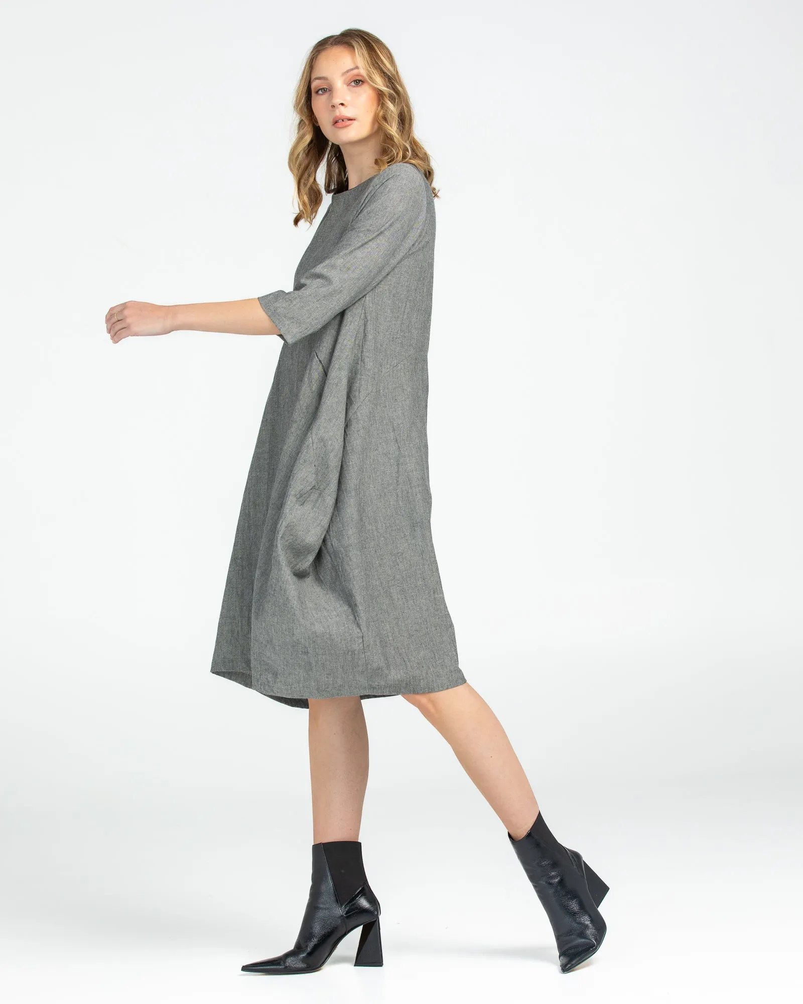 Elka Dress - Winter Black Chambray