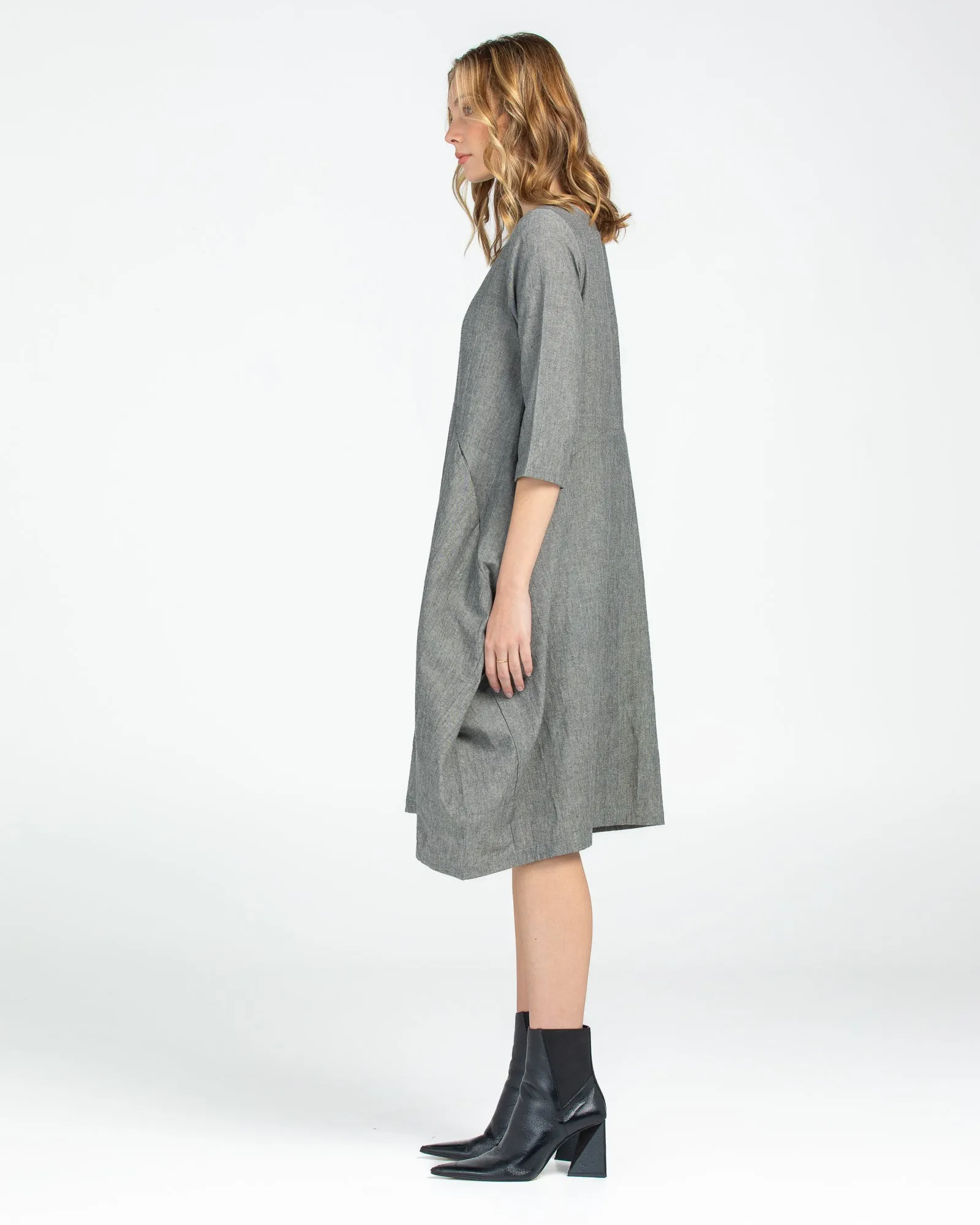 Elka Dress - Winter Black Chambray