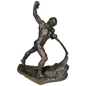 Evgeniy Vuchetich 'Let Us Beat Swords into Plowshares' Soviet Bronze Sculpture