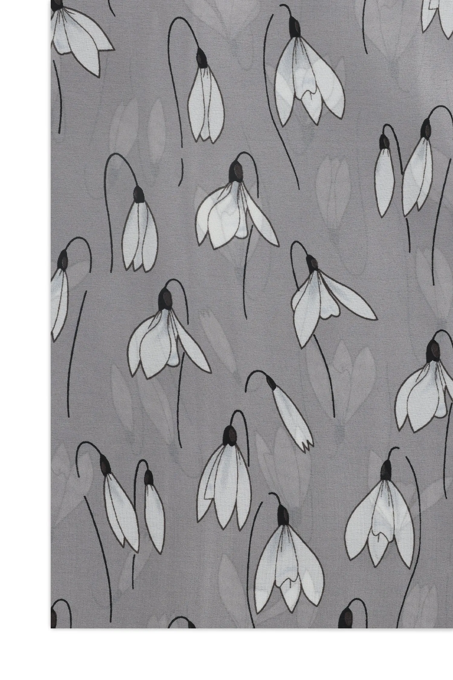 FLORA CHIFFON SCARF-GREY