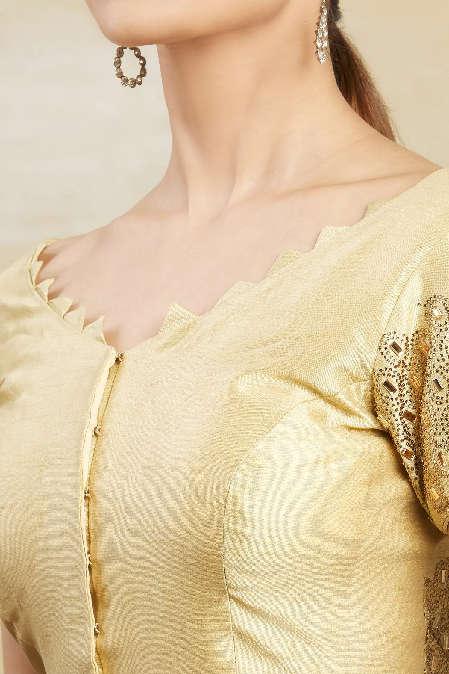 Gold Embellished Saree Blouse